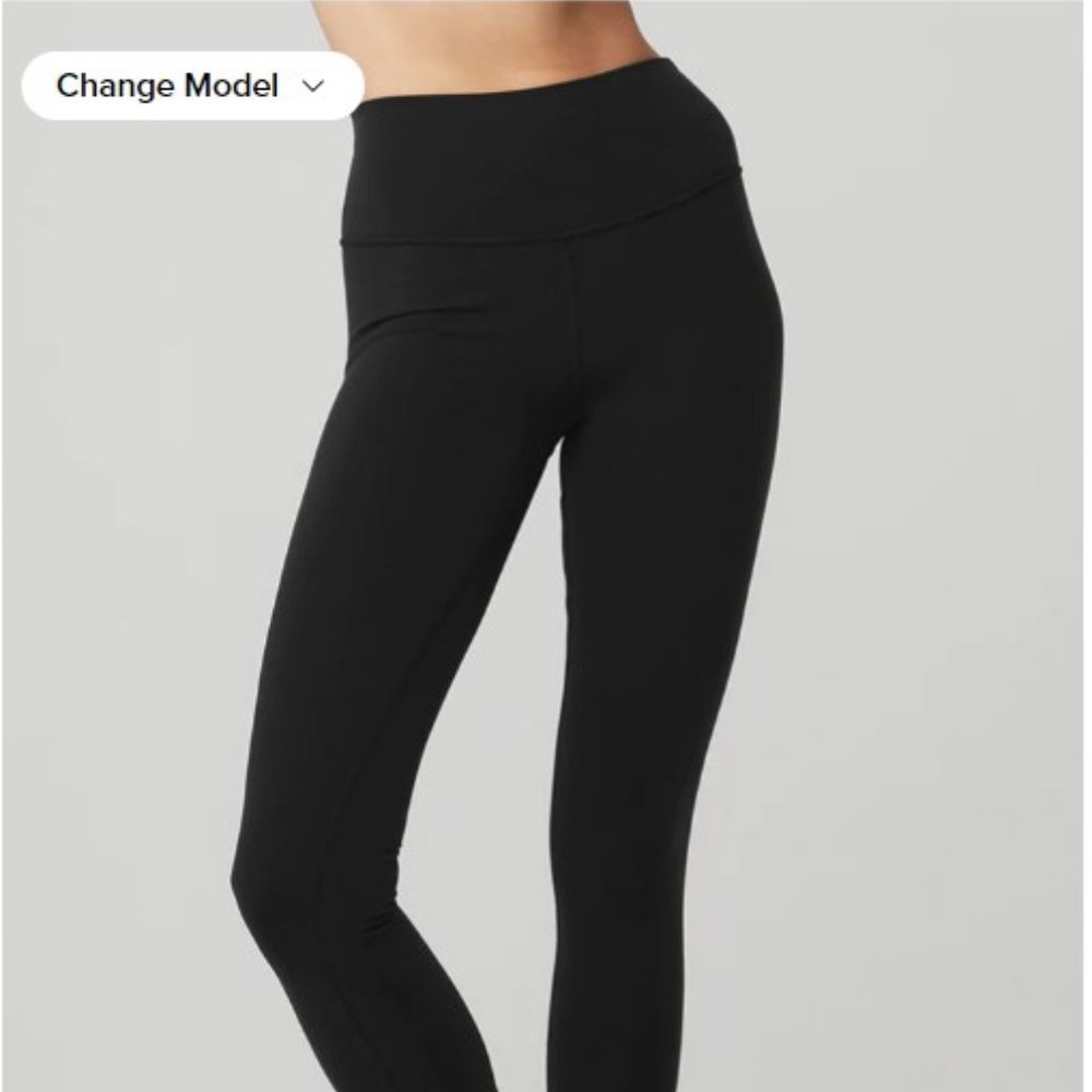 NWT Alo HIGH-WAIST AIRBRUSH LEGGING- Black XS